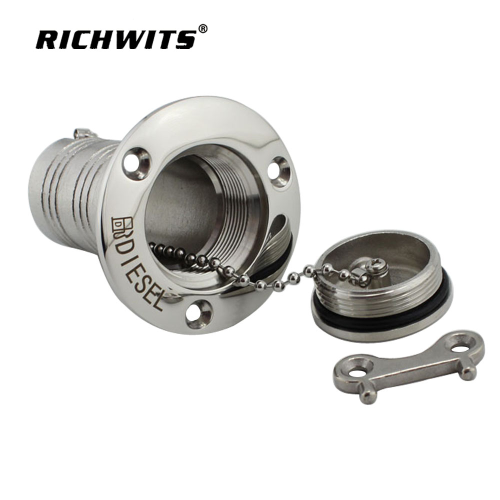 Marine hardware deck filler with key stainless steel 316