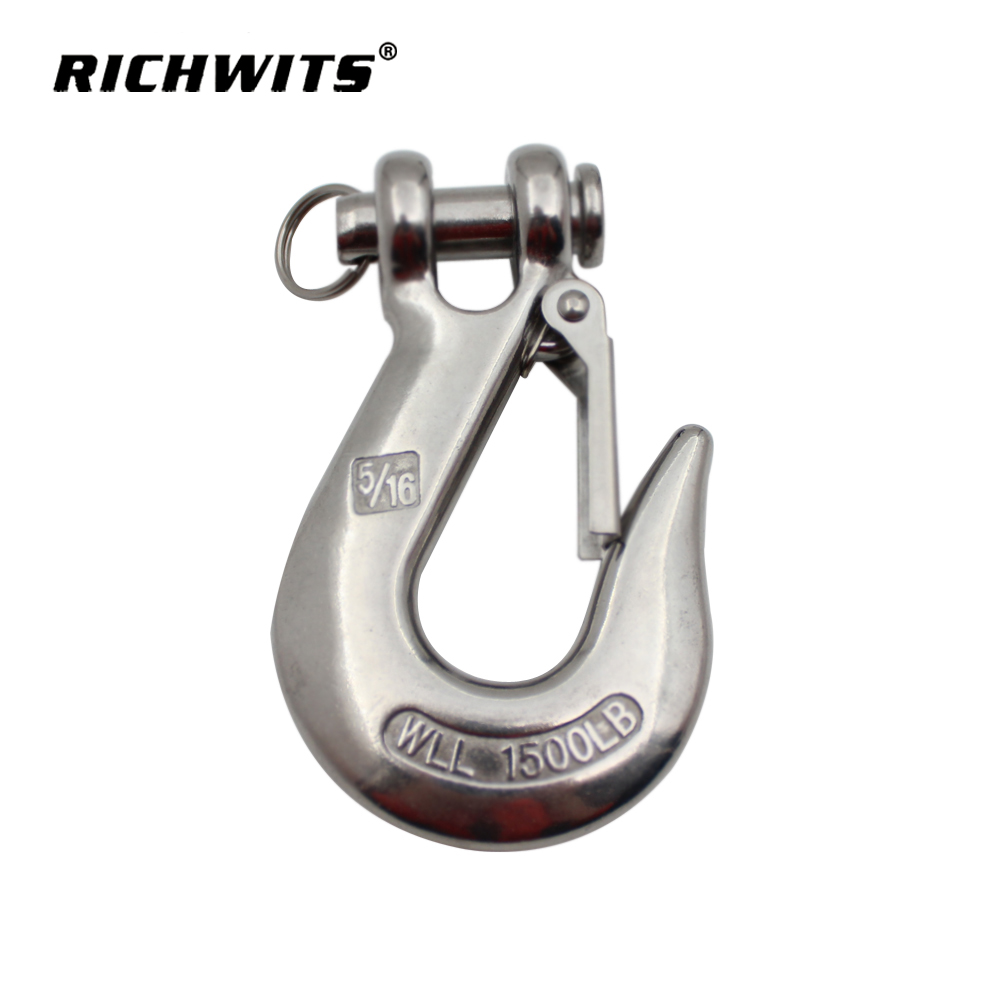 Stainless Steel Lifting Crane Hooks With Safety Locking Towing Winch Hook
