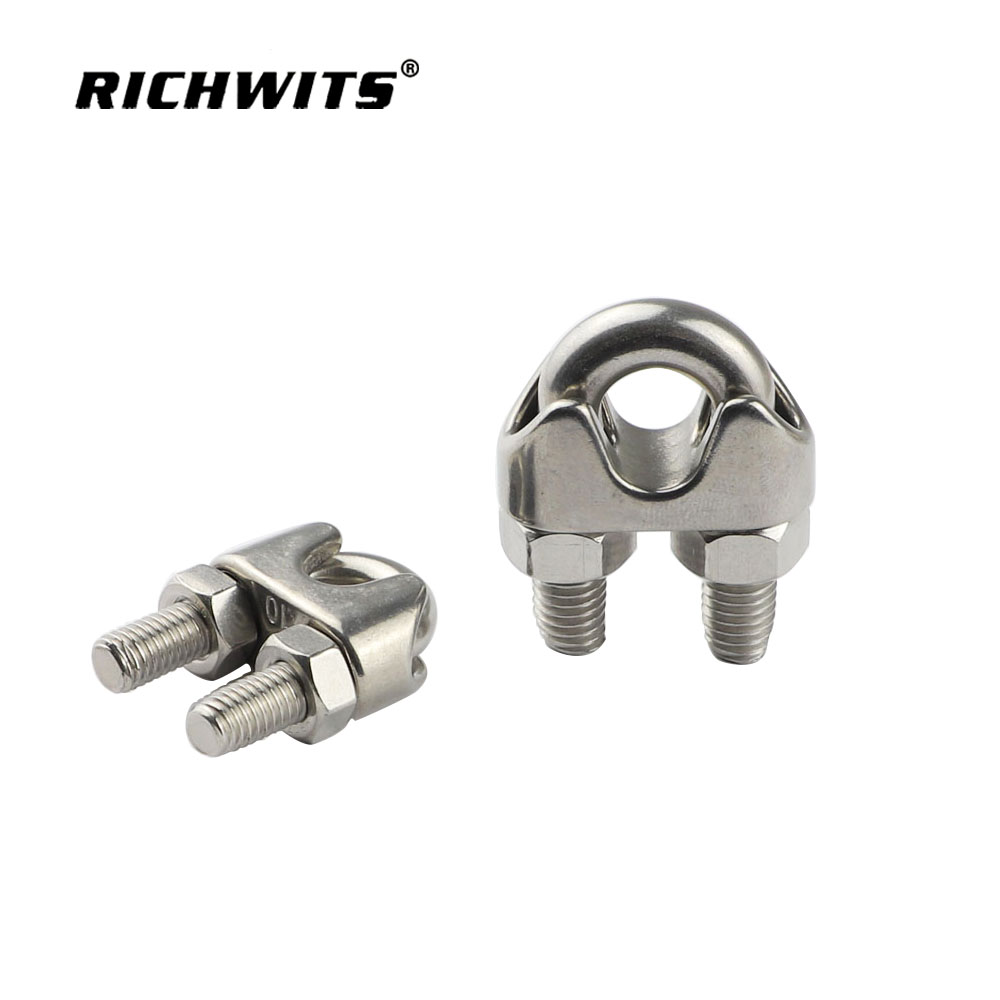 Stainless Steel 304/316 Wire Rope Cross Clip Din741 Wire Rope Saddle Clamp Wire Cable Clamp