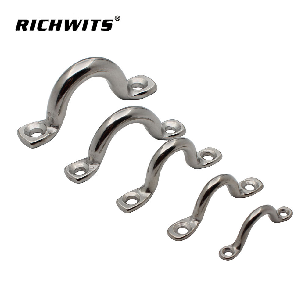 Heavy Duty Metal Pad Eyes Plate Snap Drop Ceiling Anchor Hooks SS316 Wire Eye Strap