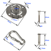 Rigging Hardware Stainless Steel 304 Round Deck Pad Eye Plate Ceiling Wall Mount Hanging Hammock Swing Hook