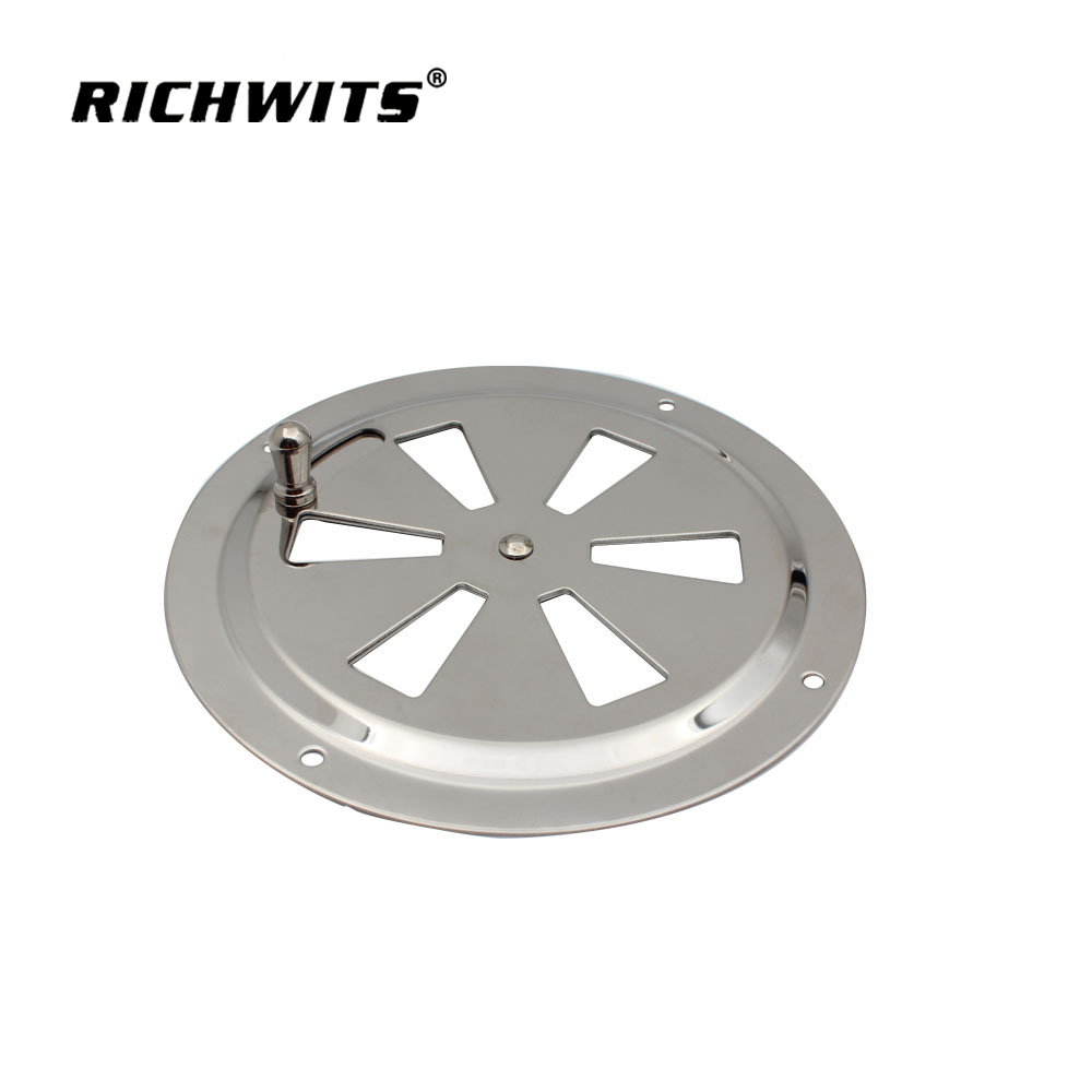 Stainless Steel Round Air Louvers Vent Side Knob Opening Grille Cover Marine Boat Ventilation Louvered Vents