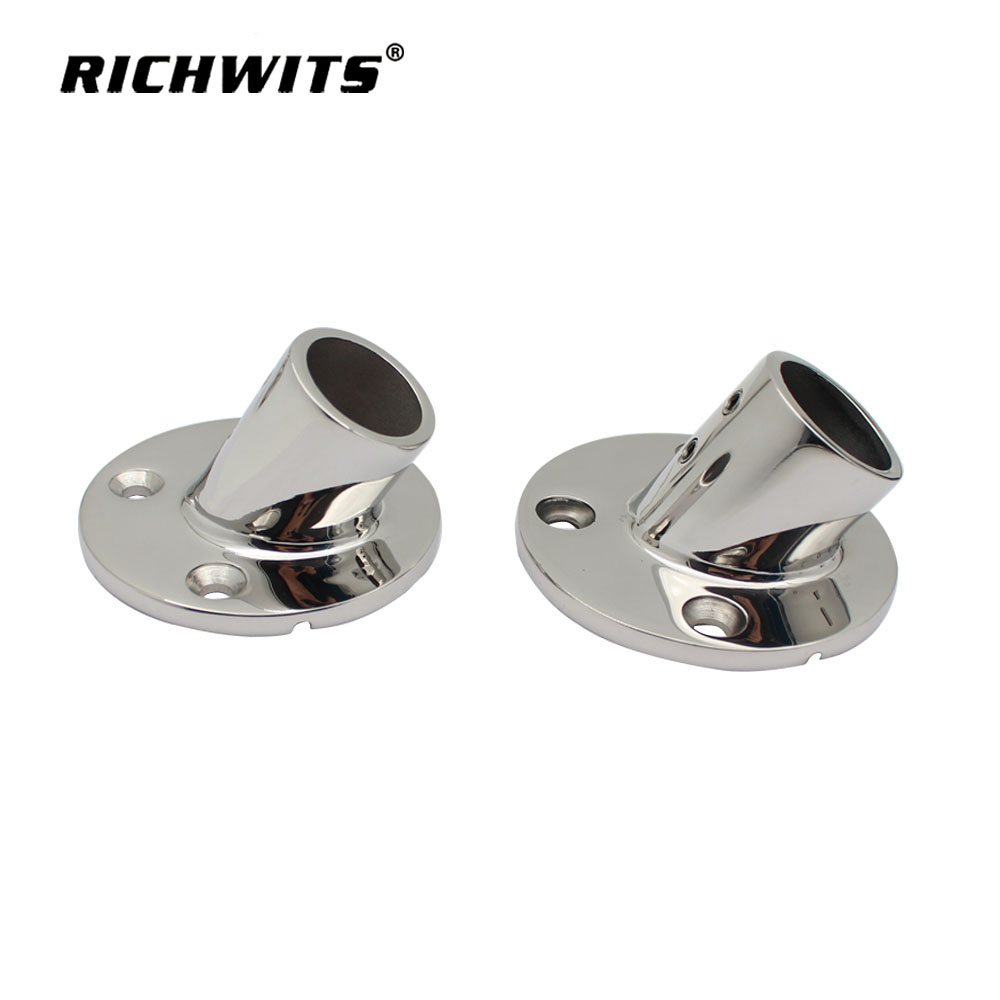  Marine Hardware Accessories 60 Degree Round Rail Base 316 Stainless Steel 
