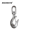 Factory AISI304 Stainless Steel Swivel Eye Slip Hook With Safety Latch Lifting Hoisting Crane Chain Hook