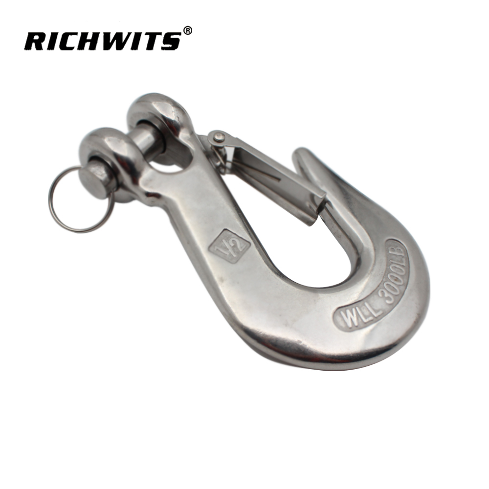 Stainless Steel Lifting Crane Hooks With Safety Locking Towing Winch Hook
