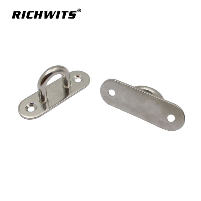 Stainless Steel Oblong Pad Eye Oval Eye Plat Ceiling Hook Ring Hooks Strip Type Eye Plate Wall Mount Hanging Hardware