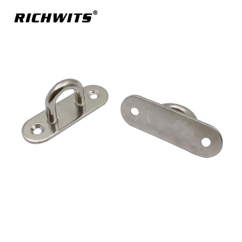 Stainless Steel Oblong Pad Eye Oval Eye Plat Ceiling Hook Ring Hooks Strip Type Eye Plate Wall Mount Hanging Hardware