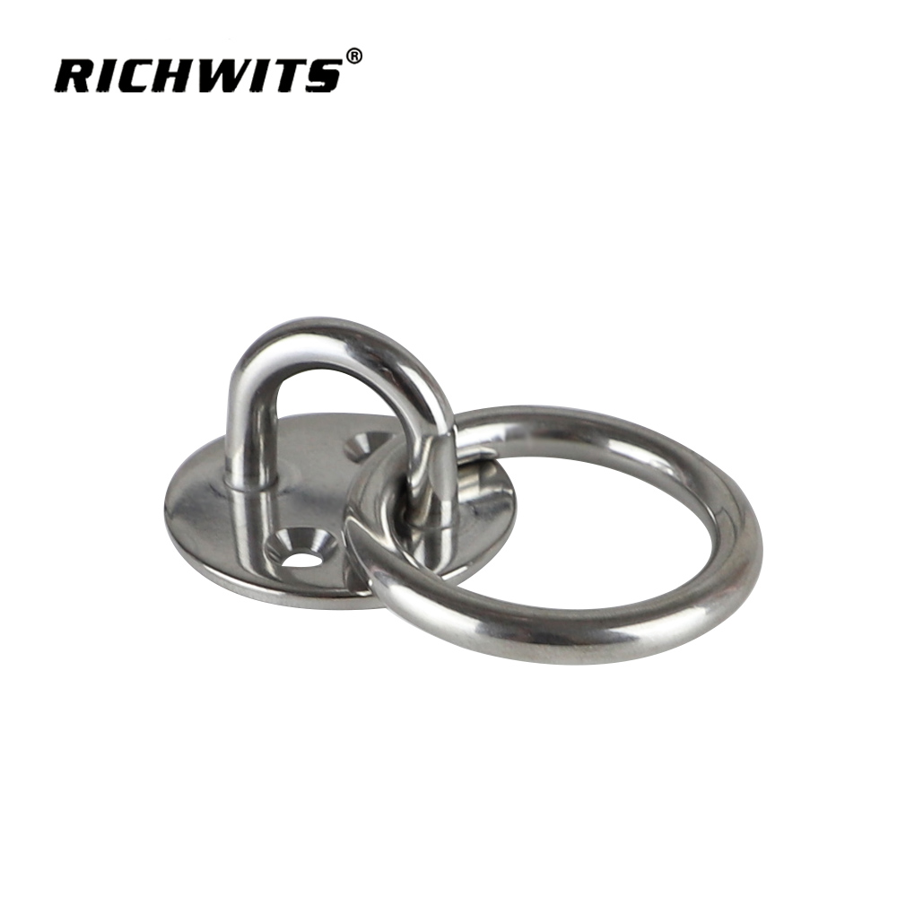 Rigging Hardware Stainless Steel Marine Grade Hardware Wall Mounted Welded Ring Round Pad Eye Plate with Ring
