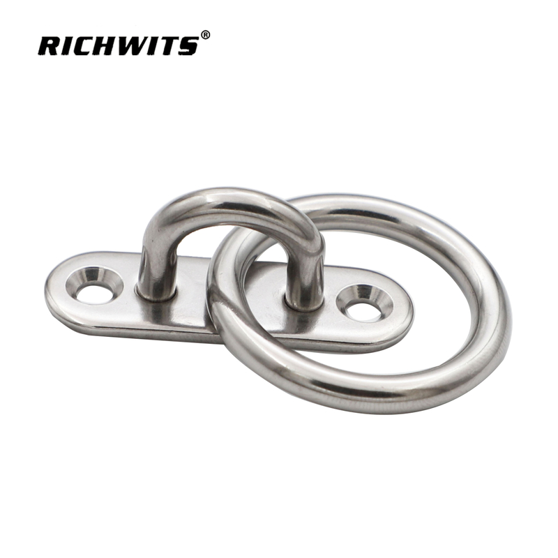 Boa Accessories Marine Grade Stainless Steel Oblong Pad Eye With Ring