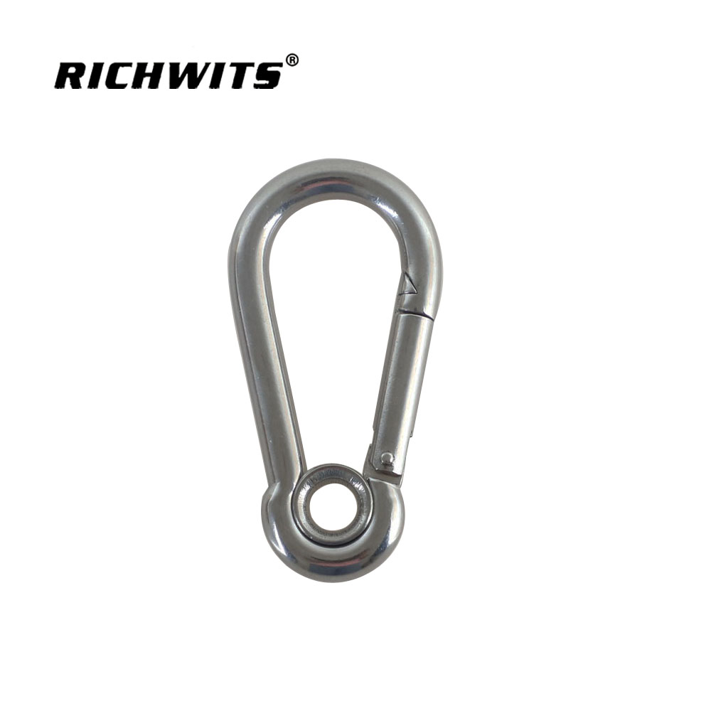 Hardware Accessories 316/304 Stainless Steel Carabiner Hook with Eyelet