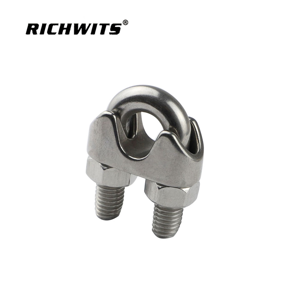 Stainless Steel 304/316 Wire Rope Cross Clip Din741 Wire Rope Saddle Clamp Wire Cable Clamp