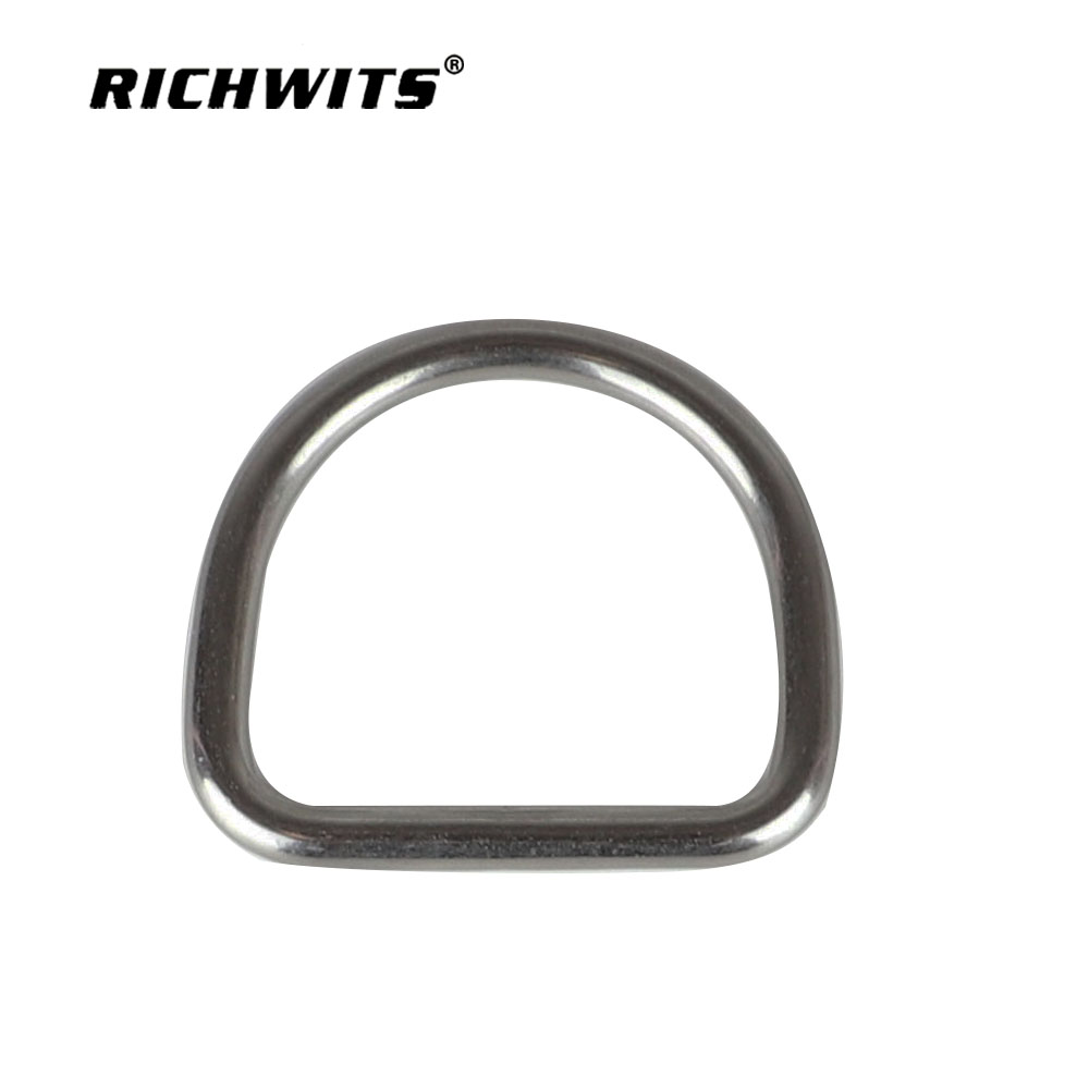 Stainless Steel Webbing Bag D Ring Metal Luggage Ring Buckle Welded Tie Down D Ring