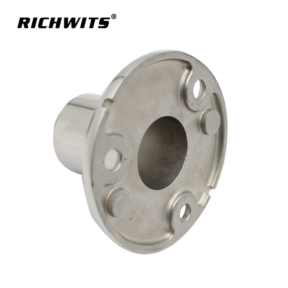  316 Stainless Steel Marine Hardware 90 Degree Round Rail Base for Ship Yacht