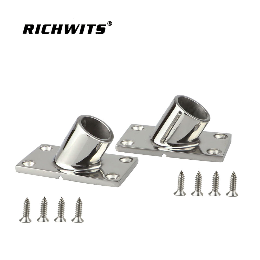  Stainless Steel 316 Marine Hardware Accessories 60 Degree Rectangular Rail Base 