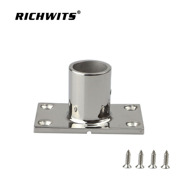  Marine Hardware Accessories Stainless Steel 316 90 Degree Rectangular Rail Base for Boat Yacht 