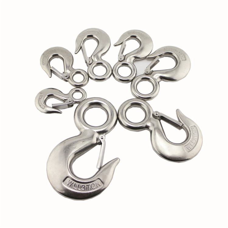 Stainless Steel Wall Heavy Duty Crane Hook Safety Latch Block Hook