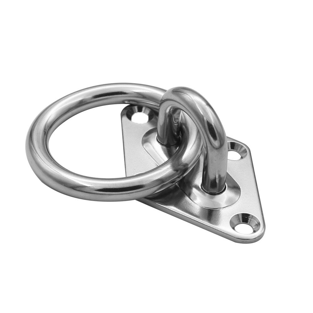 Yacht Boat Parts Accessories Marine Grade Stainless Steel Diamond Pad Eye with Ring