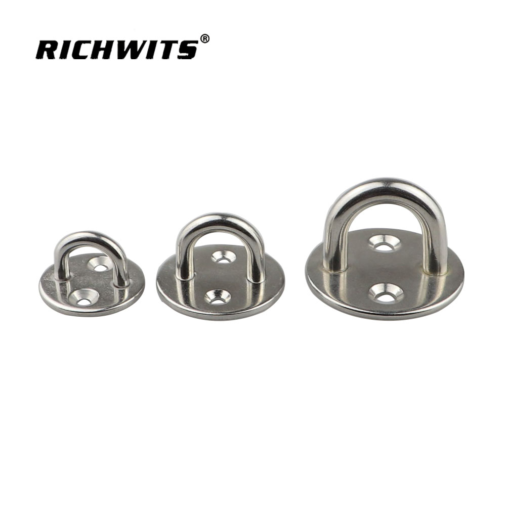 Marine Boat Hardware 304/316 Stainless Steel Pad Eye Plate Round Eye Pad Plate 5mm/6mm/8mm