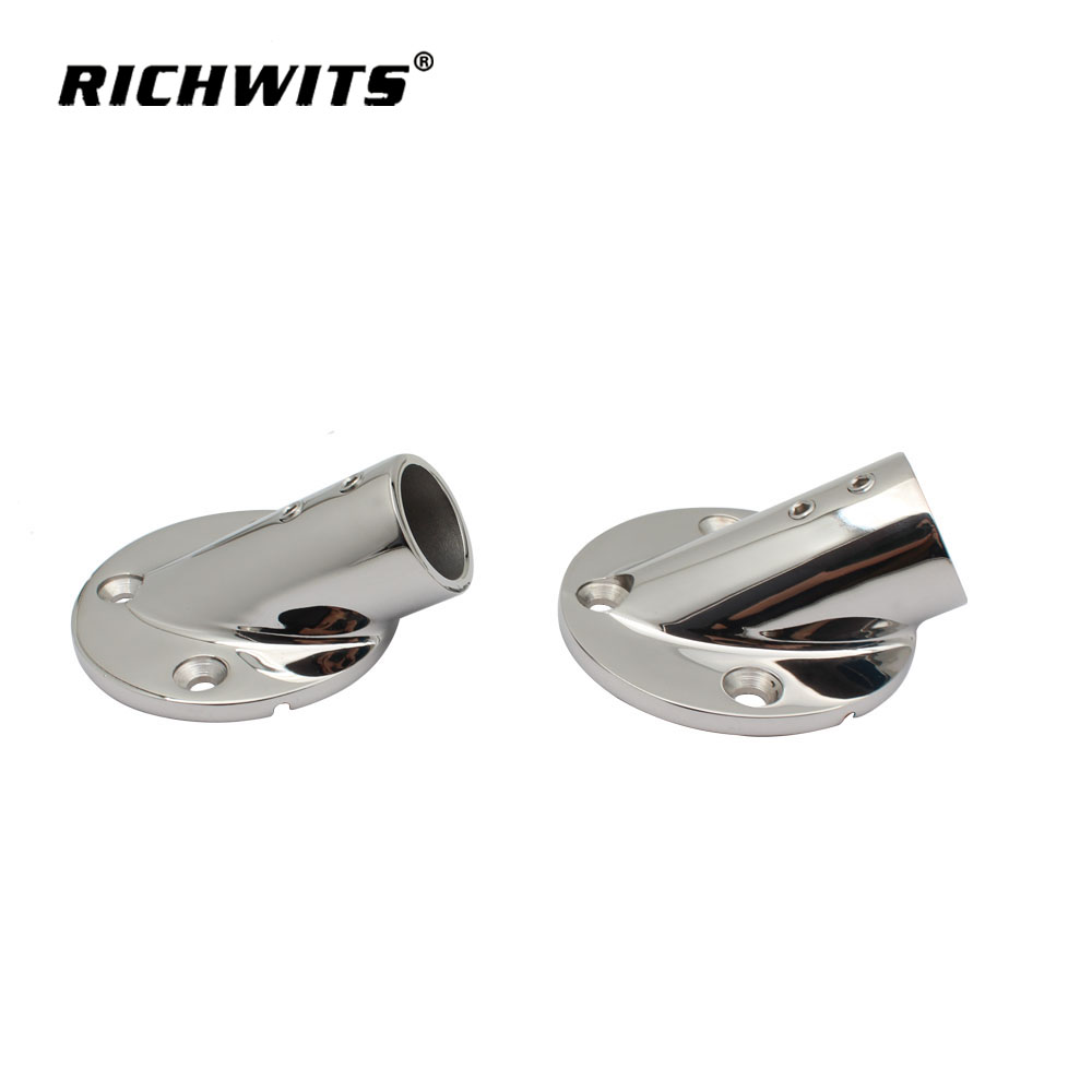  Marine Hardware Accessories 30 Degree Round Rail Base 316 Stainless Steel 