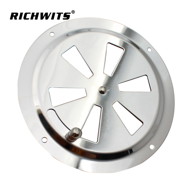 Stainless Steel Round Air Louvers Vent Side Knob Opening Grille Cover Marine Boat Ventilation Louvered Vents