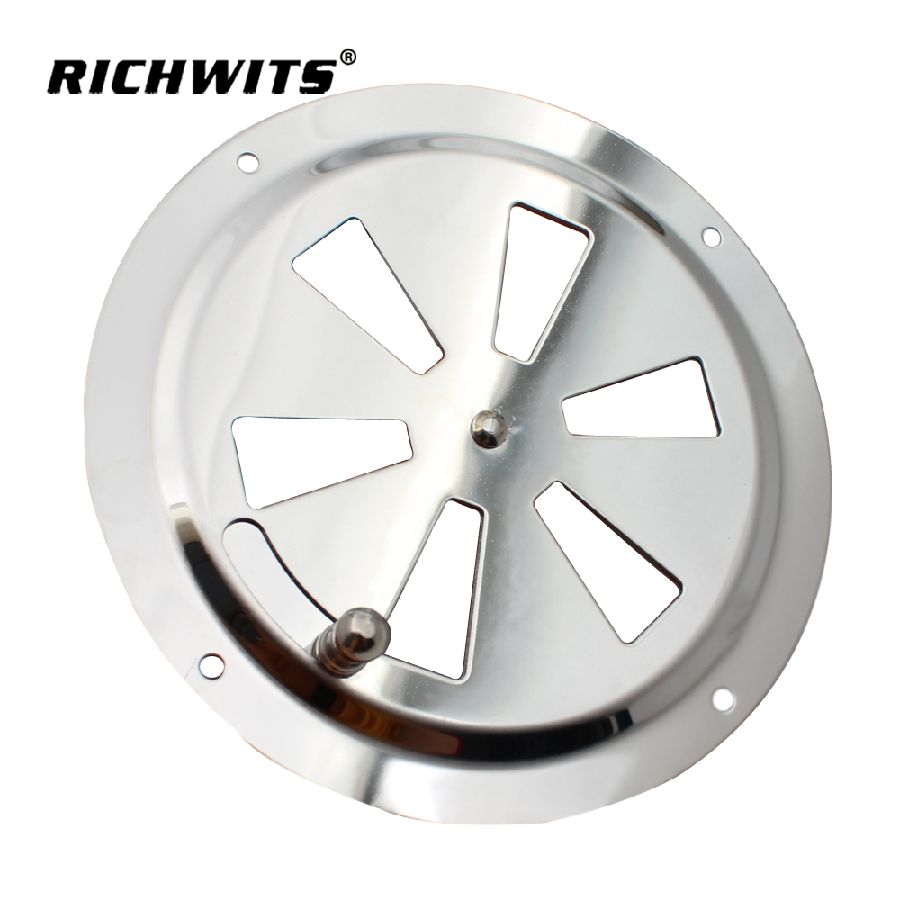 Stainless Steel Round Air Louvers Vent Side Knob Opening Grille Cover Marine Boat Ventilation Louvered Vents