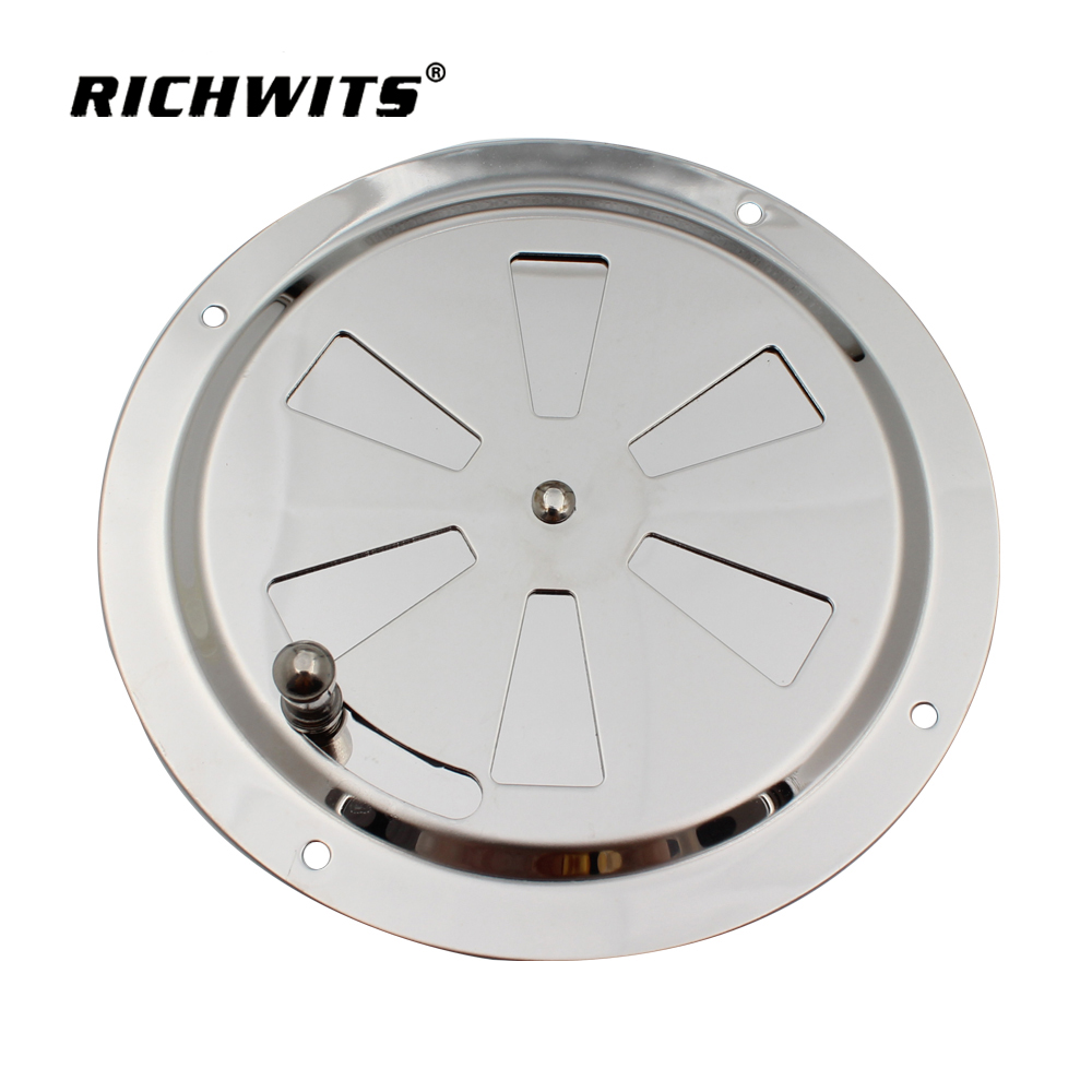 Stainless Steel Round Air Louvers Vent Side Knob Opening Grille Cover Marine Boat Ventilation Louvered Vents