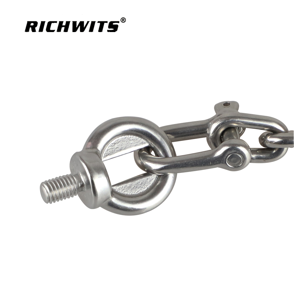 304 Stainless Steel Marine Lifting Eye Screw Hook Ring Loop Hole Open Eye Bolt and Screw