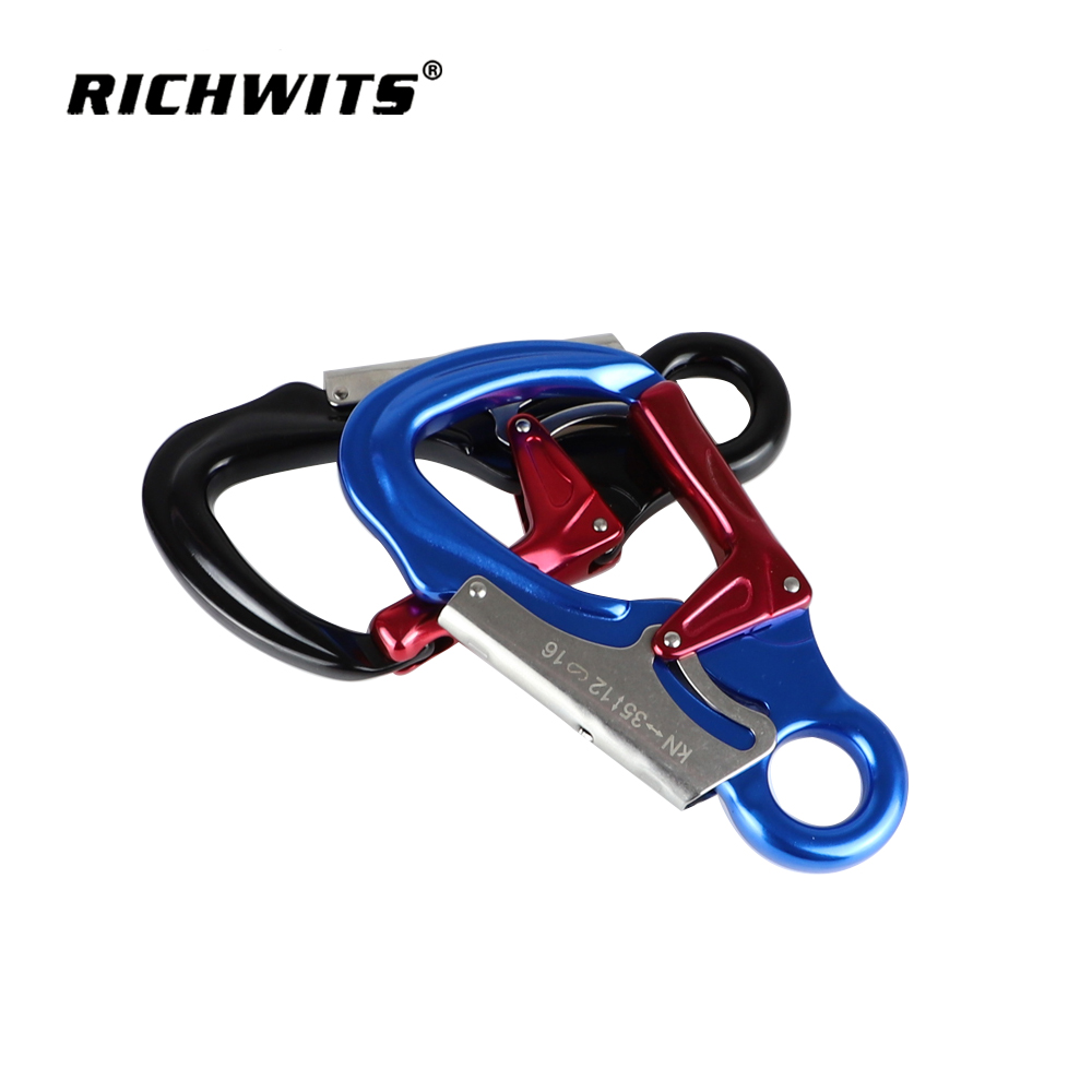 Metal Outdoor 7075D Automatichook Aviation Aluminum Rock Climbing Small-mesh Hook Fixing Device Carabiner Hook73*140