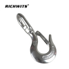Factory AISI304 Stainless Steel Swivel Eye Slip Hook With Safety Latch Lifting Hoisting Crane Chain Hook