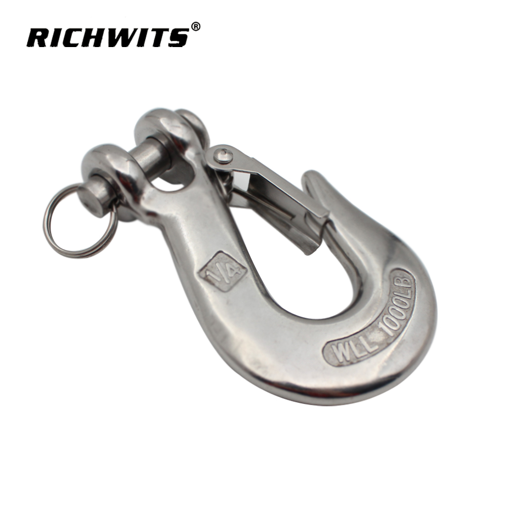 Stainless Steel Lifting Crane Hooks With Safety Locking Towing Winch Hook