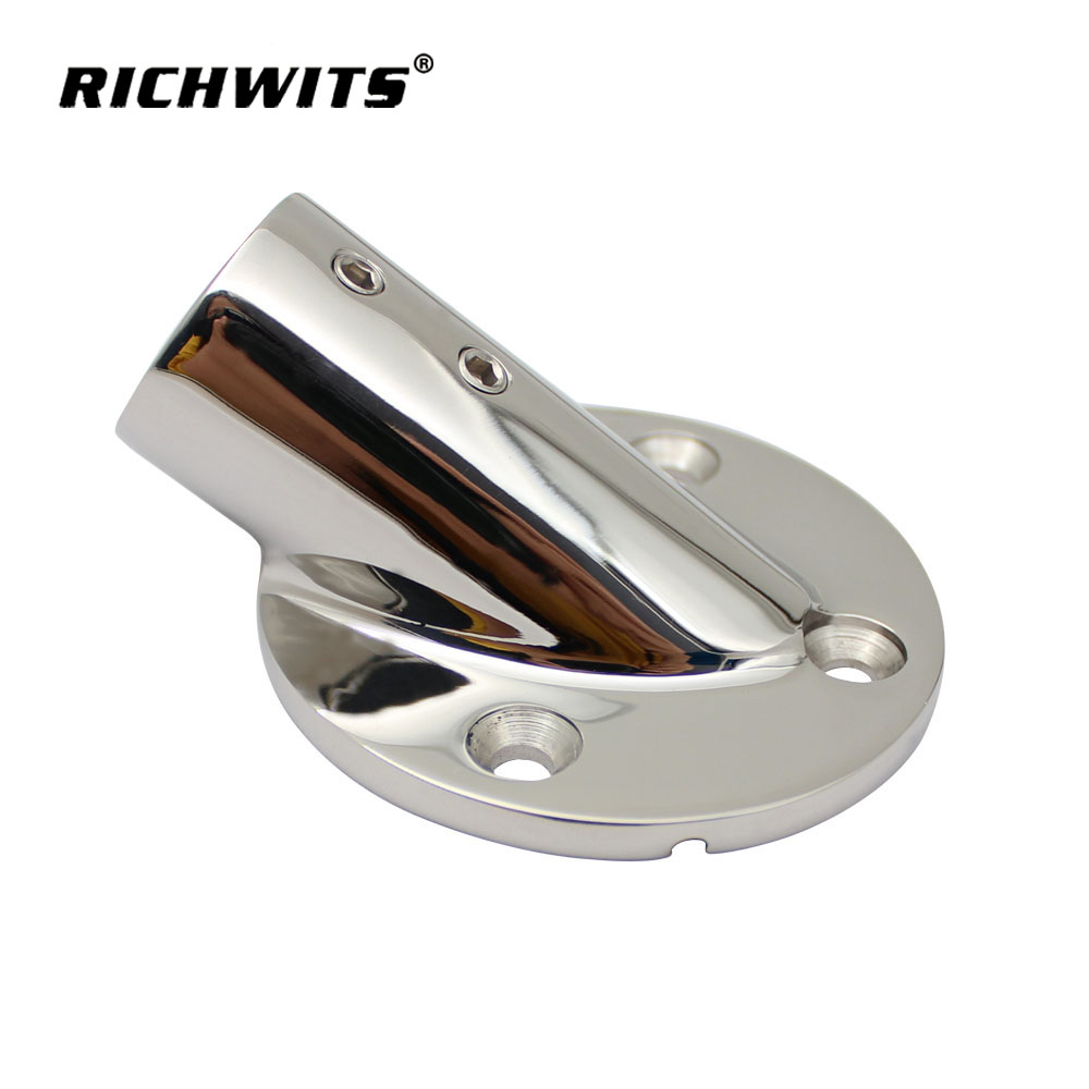  Marine Hardware Accessories 30 Degree Round Rail Base 316 Stainless Steel 
