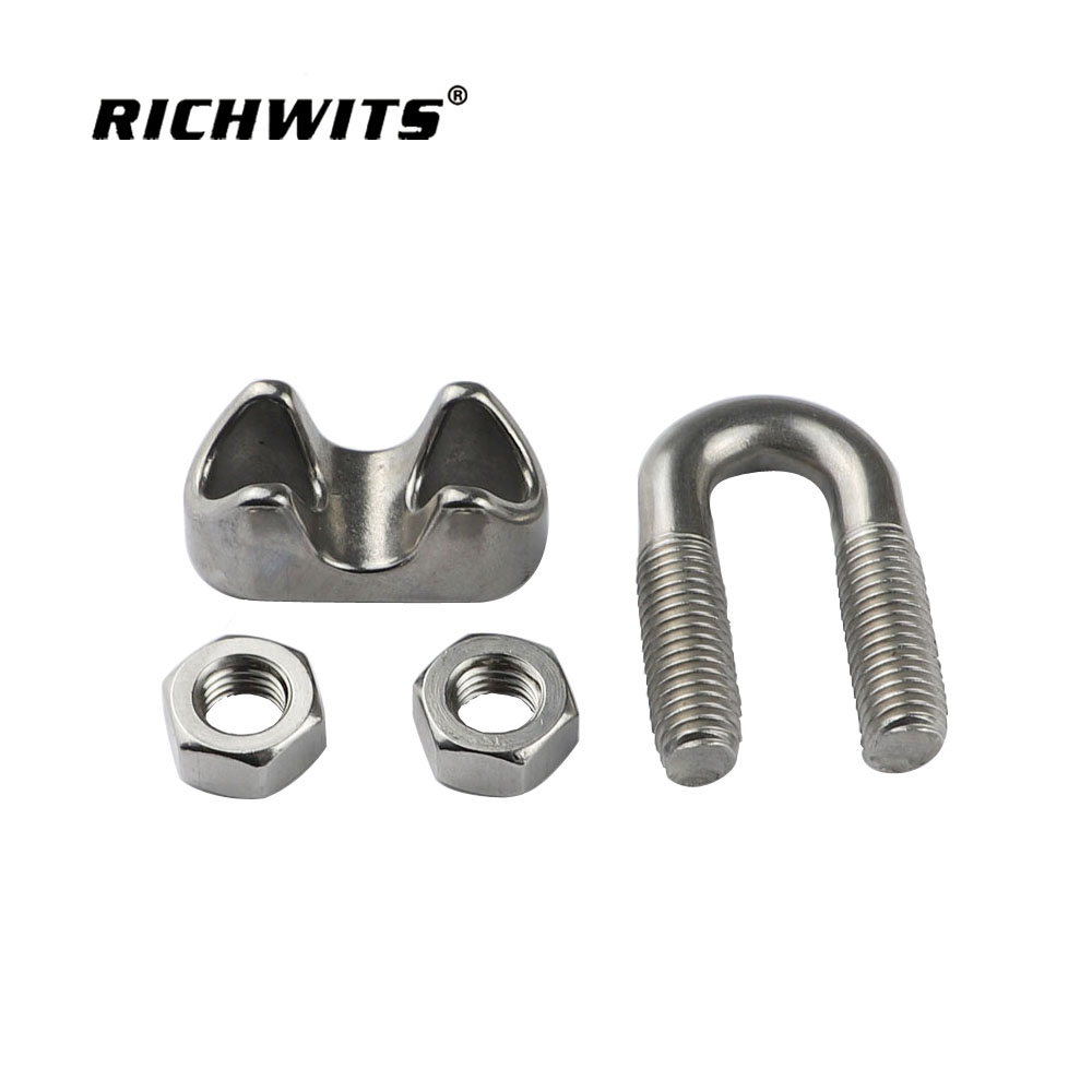 Stainless Steel 304/316 Wire Rope Cross Clip Din741 Wire Rope Saddle Clamp Wire Cable Clamp