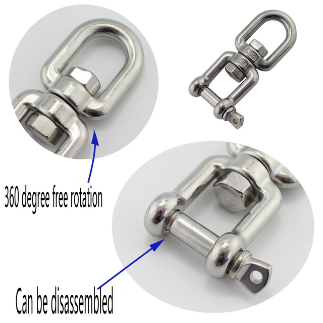 Rigging Hardware Stainless Steel Jaw and Eye Swivel Snap Hook
