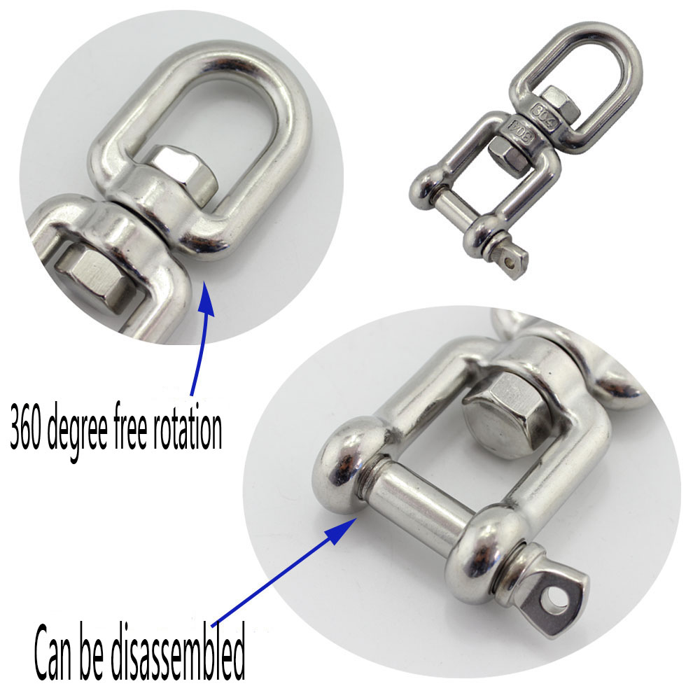Rigging Hardware Stainless Steel Jaw and Eye Swivel Snap Hook