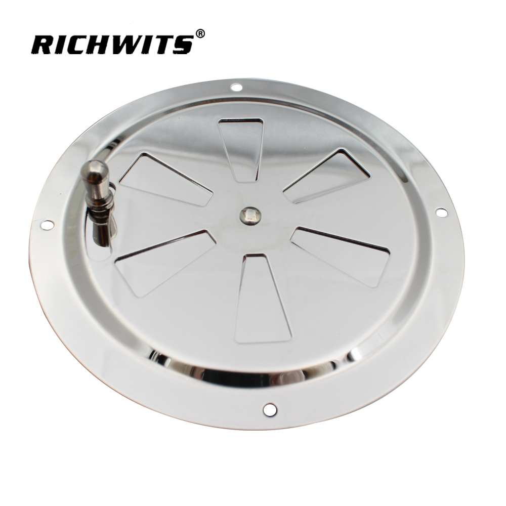 Stainless Steel Round Air Louvers Vent Side Knob Opening Grille Cover Marine Boat Ventilation Louvered Vents