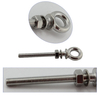 HX Long Thread Lifting Screw Eye Bolt Rigging Hardware Eye Bolts and Nut Lock Stainless Steel 316