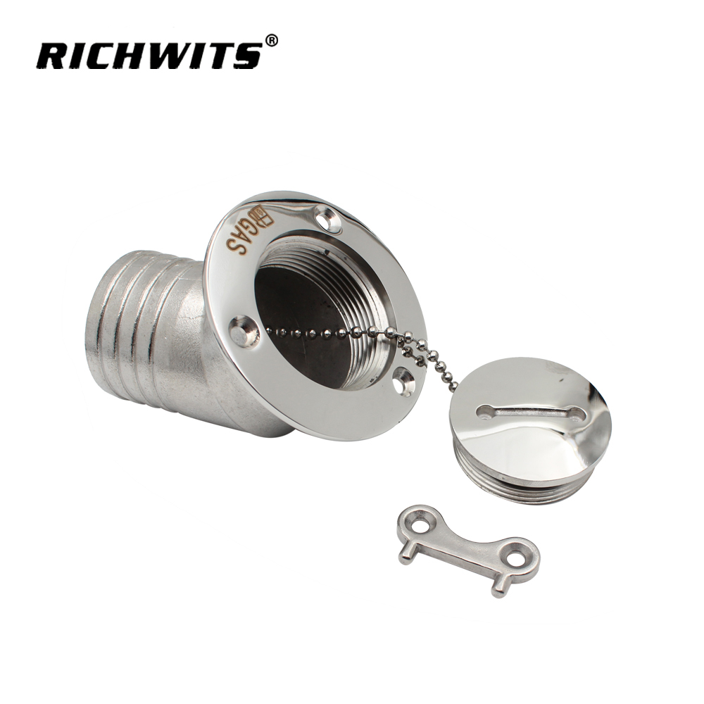 Marine Hardware 45° Deck Filler with Key Stainless Steel 316