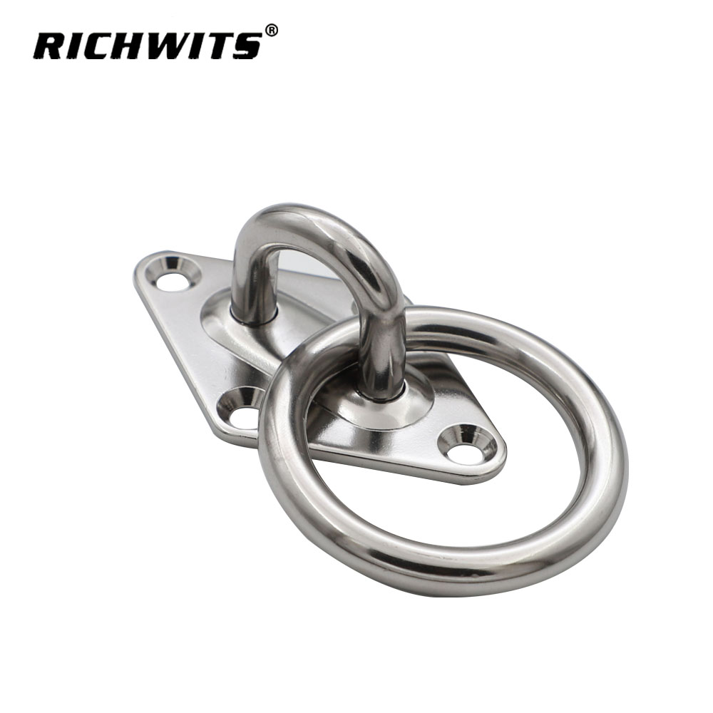 Yacht Boat Parts Accessories Marine Grade Stainless Steel Diamond Pad Eye with Ring