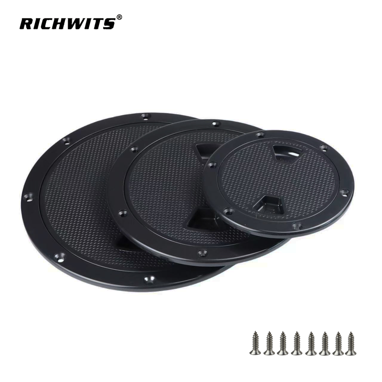 Round Deck Inspection Accessories Hatch Cover Plastic White Boat Screw Out Deck Inspection Plate for Boat Yacht Marine