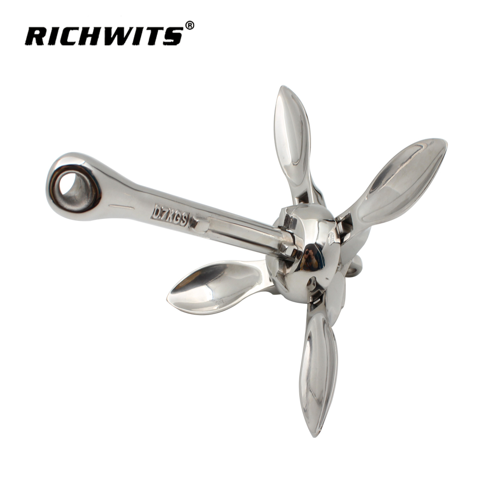 Marine Marine Stainless Steel 316 Sea Anchor Grapnel Folding Anchors Kit for Small Boats