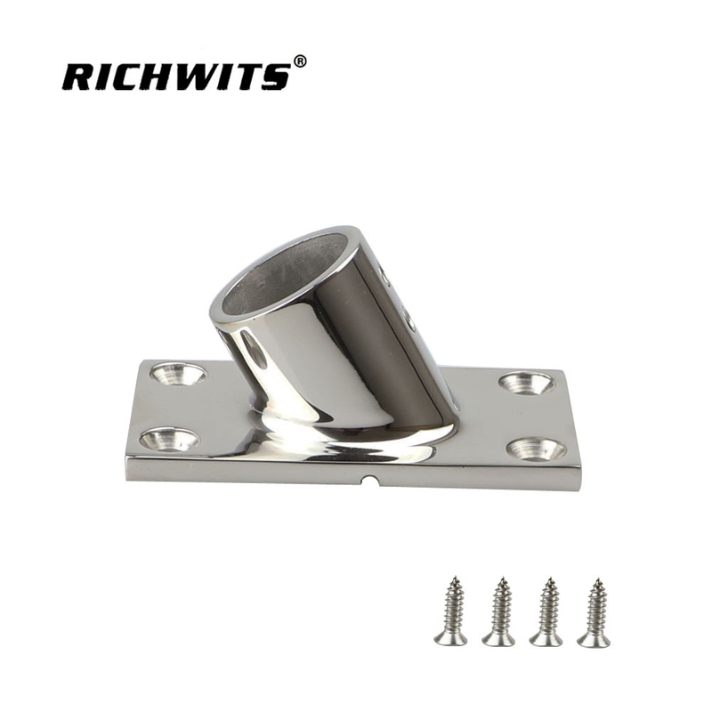 Stainless Steel 316 Marine Hardware Accessories 60 Degree Rectangular Rail Base 