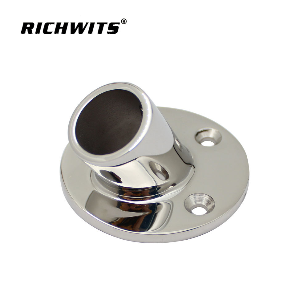  Marine Hardware Accessories 60 Degree Round Rail Base 316 Stainless Steel 