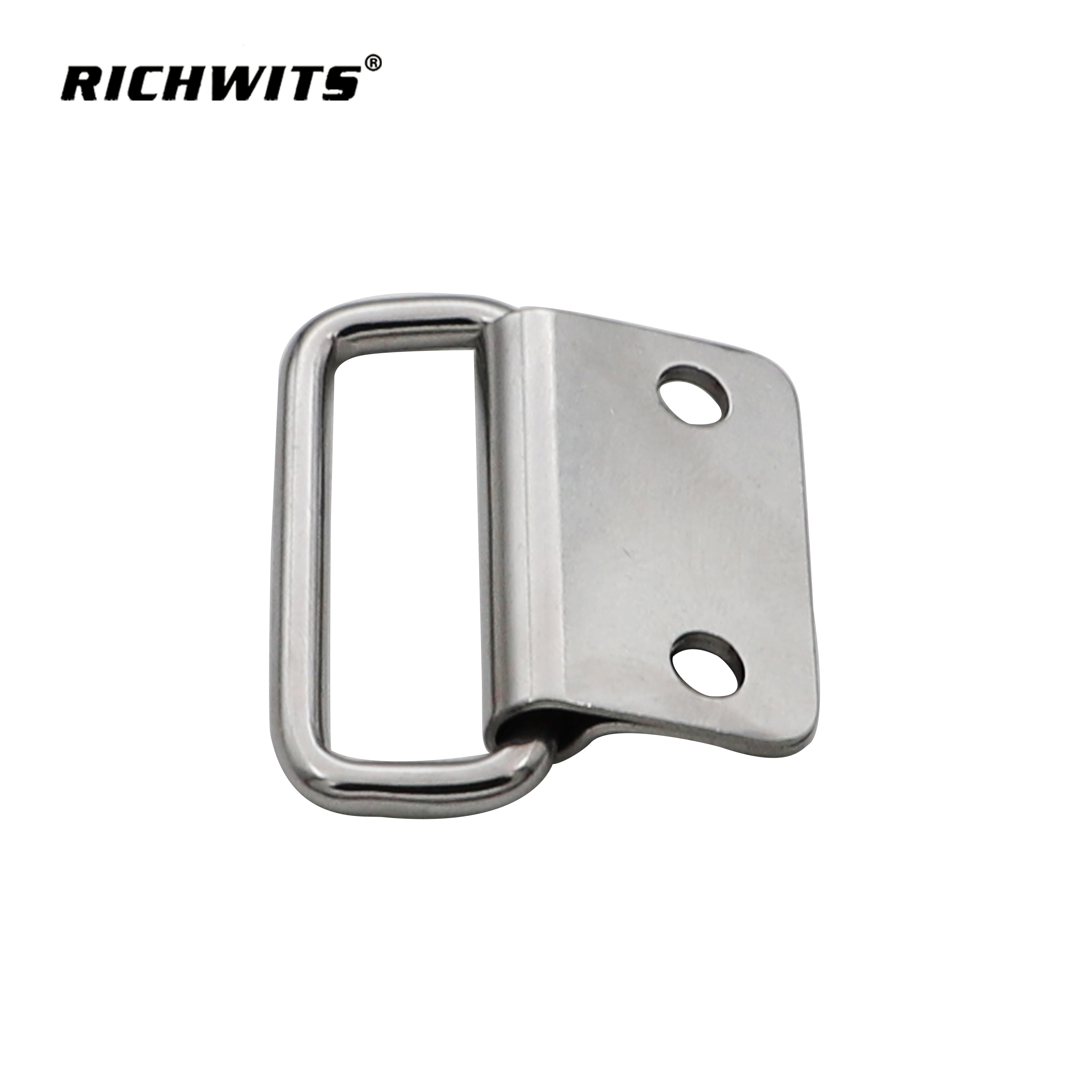 Heavy Duty Stainless Steel 304 Folding Cabinet Pull Handle, Double Hole Mount Metal Lifting Ring for Marine Hardware