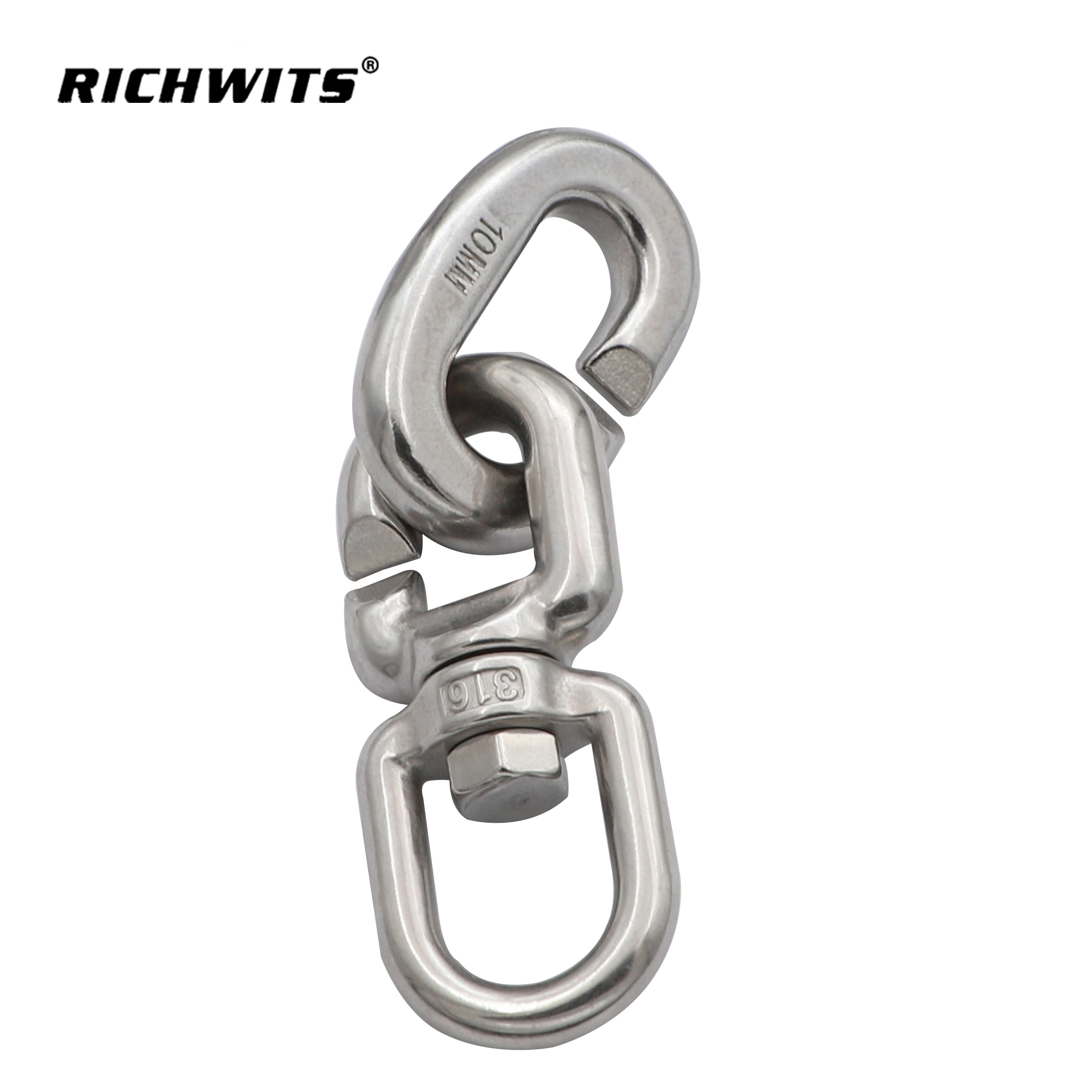 Stainless Steel 316 Marine Rope C Shape Figure 8 Chain Quick Connect Swivel Ring