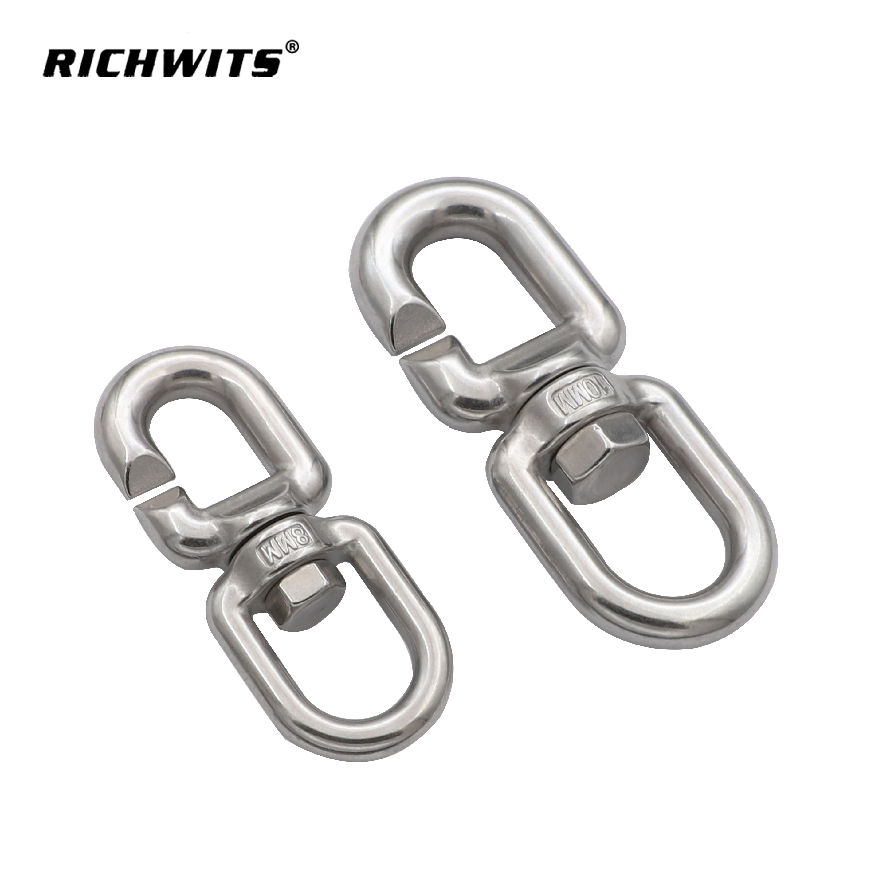 Stainless Steel 316 Marine Rope C Shape Figure 8 Chain Quick Connect Swivel Ring