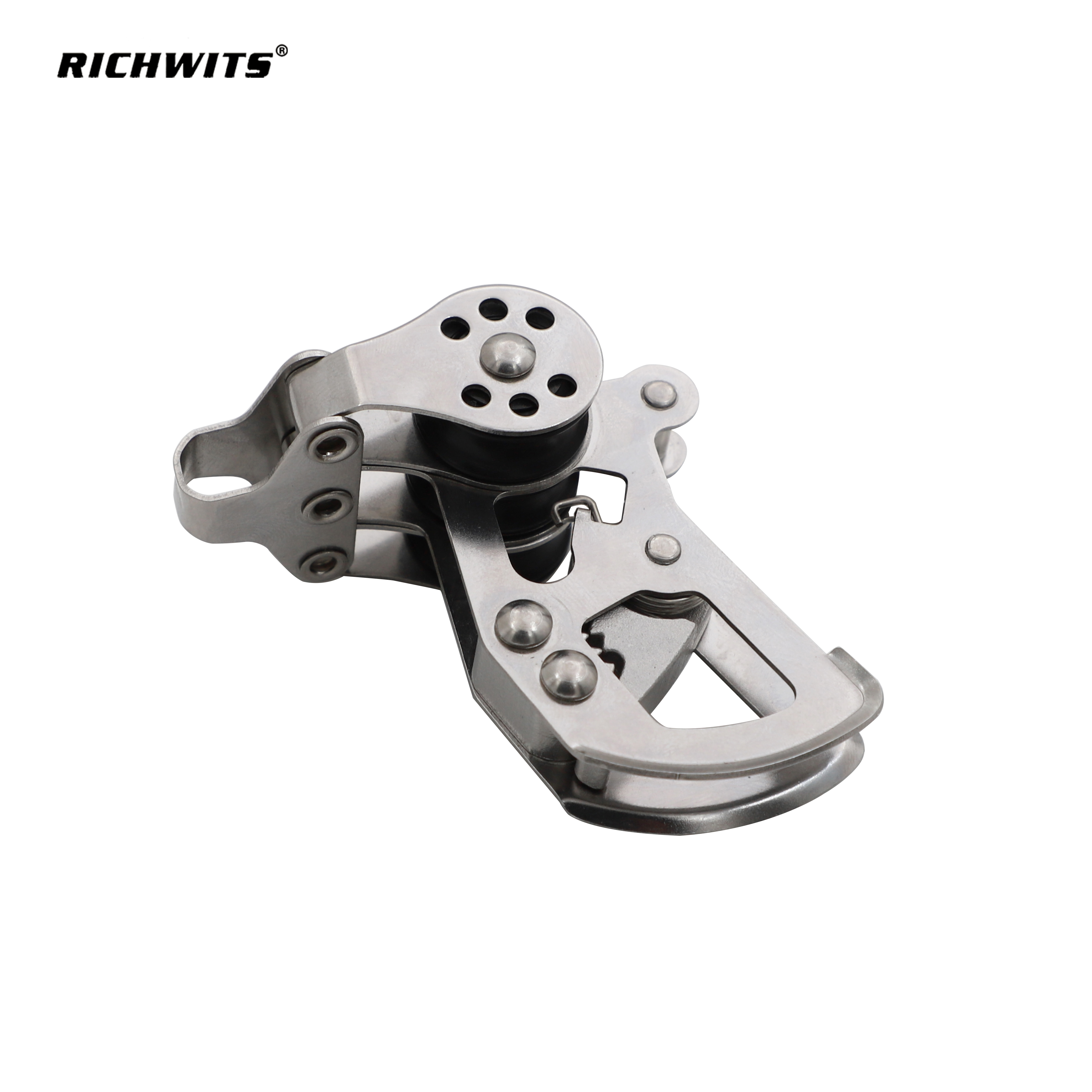 High Quality Rigging Hardware Stainless Steel 316 Marine Pulley Rope Lifting Pulley Locking Ball Nylon Pulley