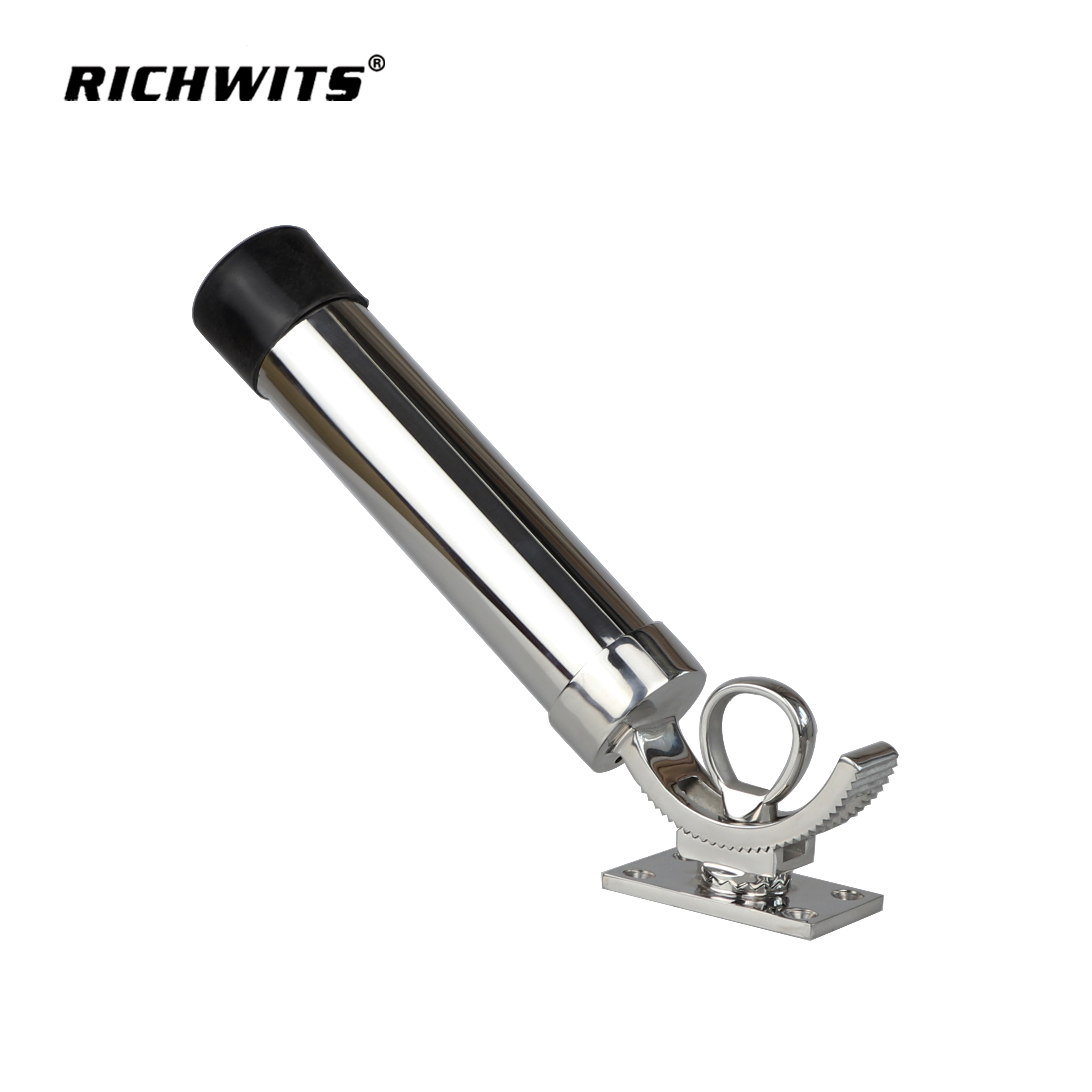 316 Stainless Steel Boat Fishing Rod Holder 360 Degree Swivel Adjustable Deck Mount Rod Holder for Yacht Kayak Marine Fishing