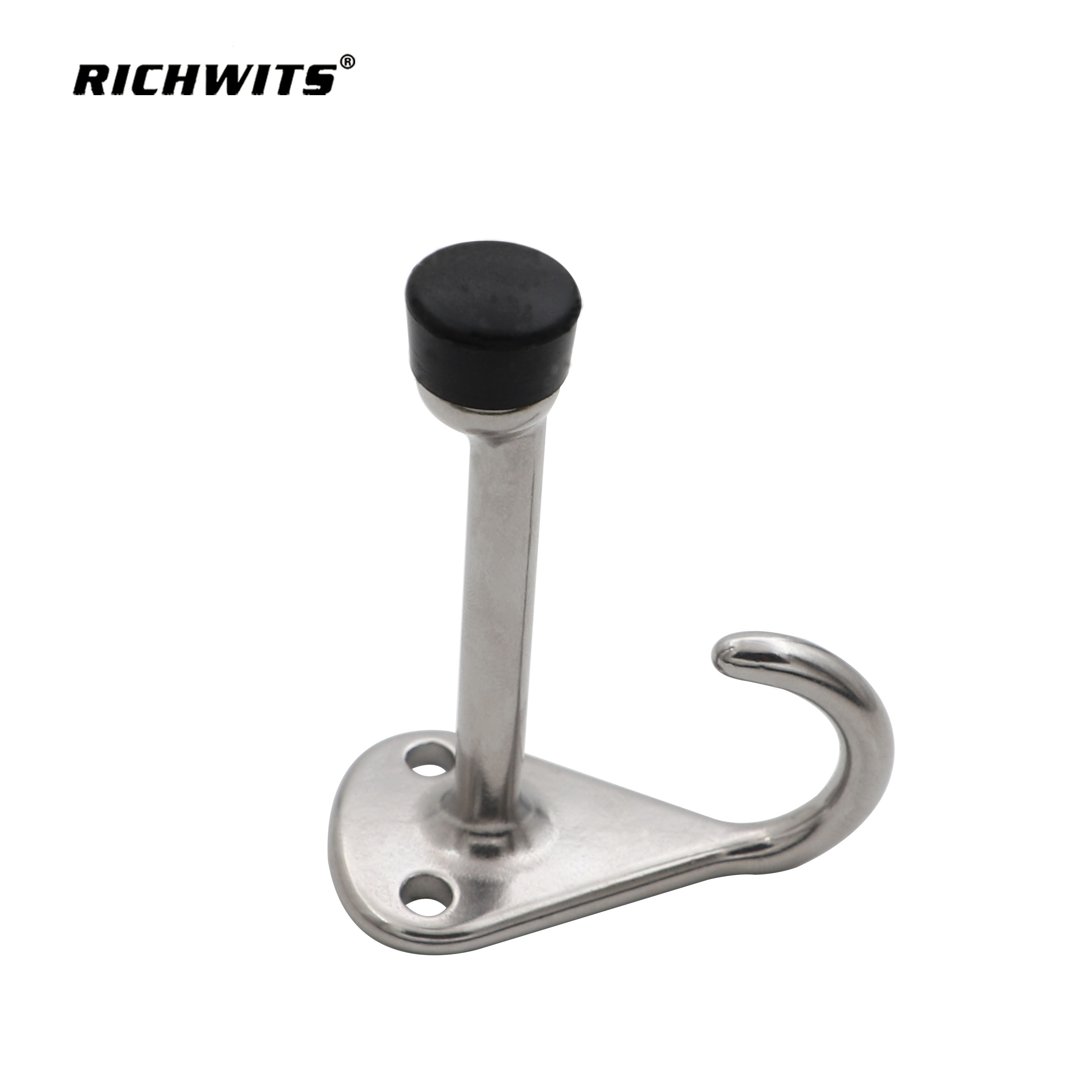 Physical product view of the premium stainless steel wall hanger highlighting its smooth rounded edges and polished finish