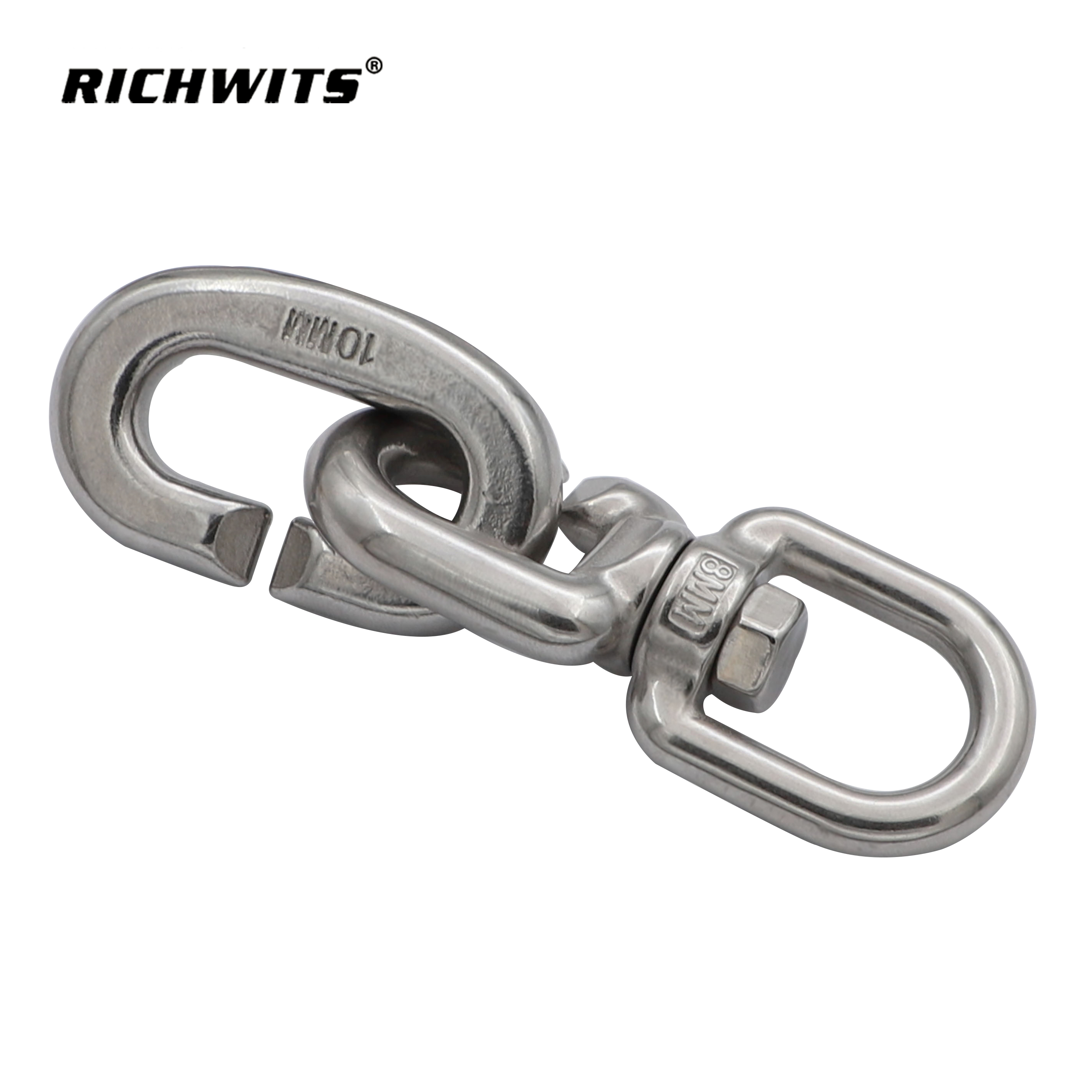 Stainless Steel 316 Marine Rope C Shape Figure 8 Chain Quick Connect Swivel Ring