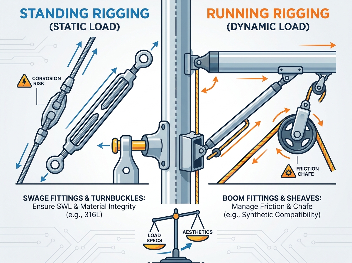 Yacht Rigging Hardware Setup